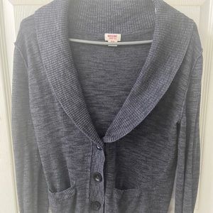 Shawl collar heather grey cardigan